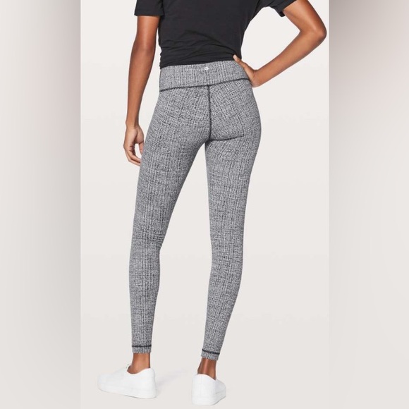 Lululemon Wunder Under Hi-Rise Tight Ritual Jacquard Luon Black White 28” sz8 - Picture 1 of 7